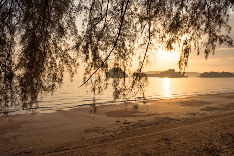 Sunset at Nopparat Beach in Krabi