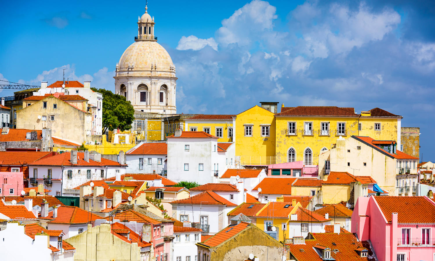 Alfama District in Lisbon skyline