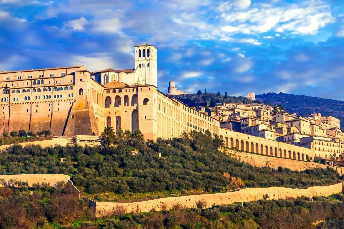 assisi hill and basilica