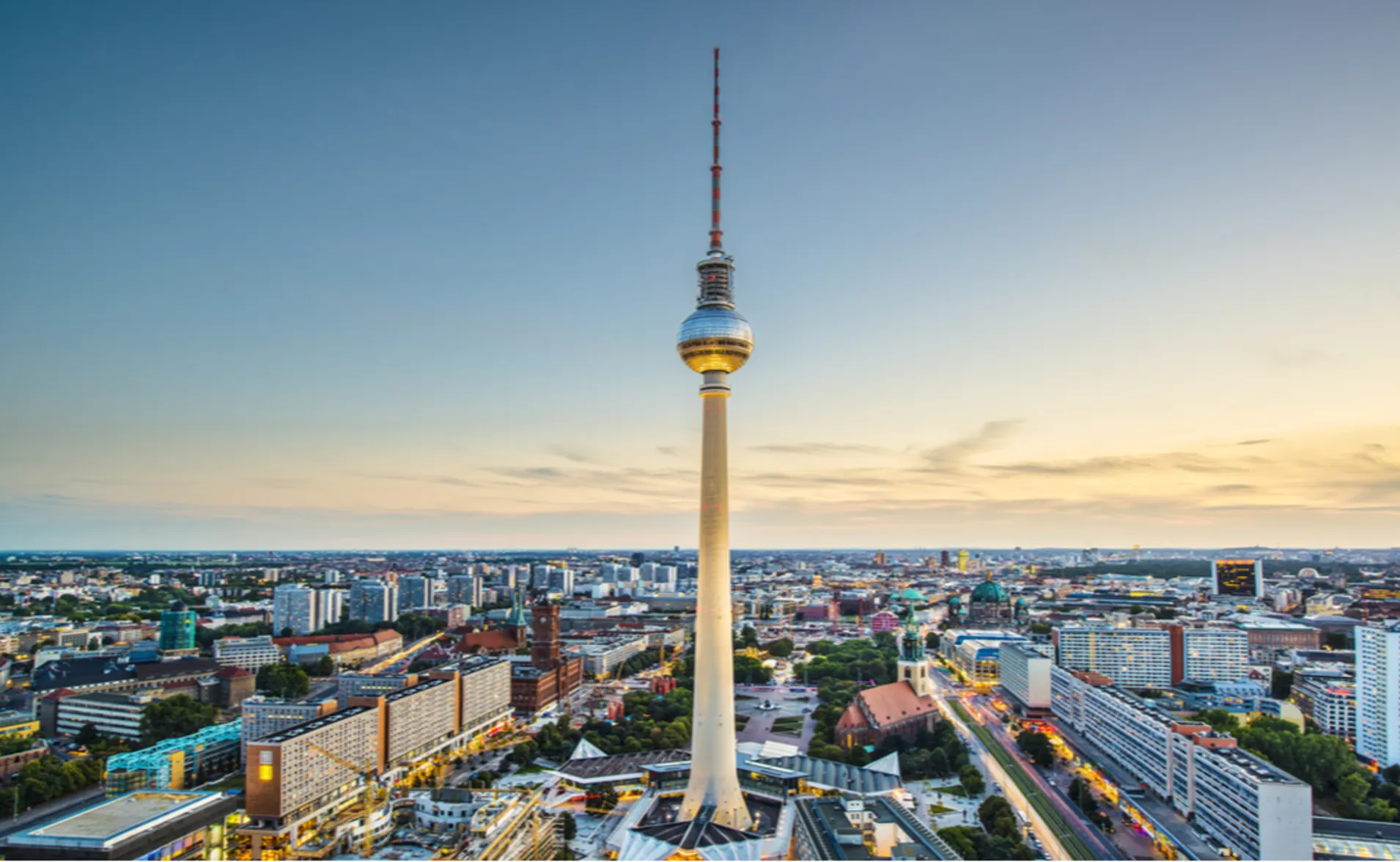 The Television Tower in Berlin at Sunrise