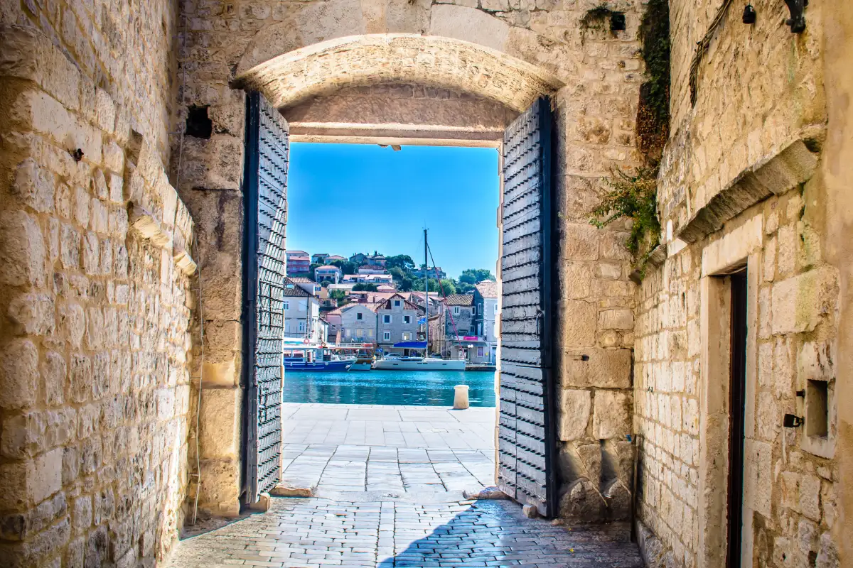 A Doorway to the Sea in Trogir Croatia