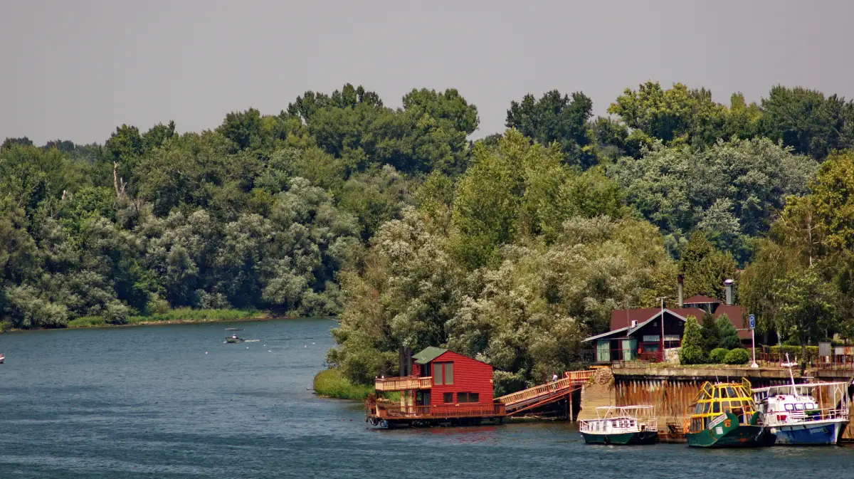 Island with Wooden Buildings on the Jetty