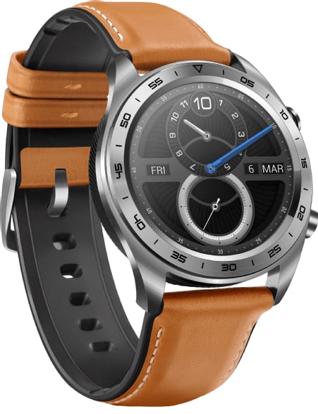 Braun Honor Magic Watch, 46-mm-Edelstahlgehäuse, Silikonarmband.1