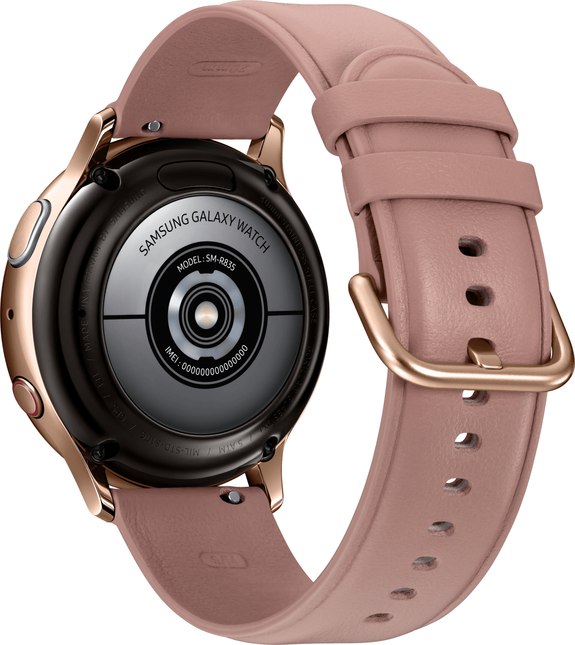 Oro Samsung Galaxy Watch Active2 (LTE), 40mm Stainless steel case, Leather band.3