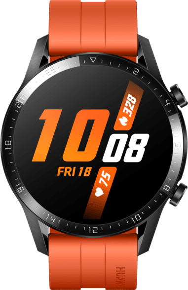 Orange Huawei Watch GT2 Sport Edition, 46mm Stainless steel case, Fluororubber Strap.2