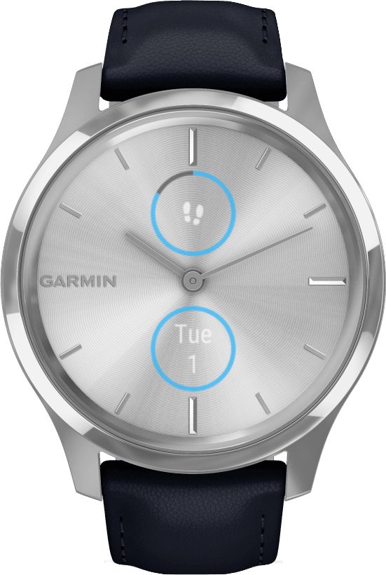 Silver/Black Garmin Vivomove Luxe Smartwatch.1