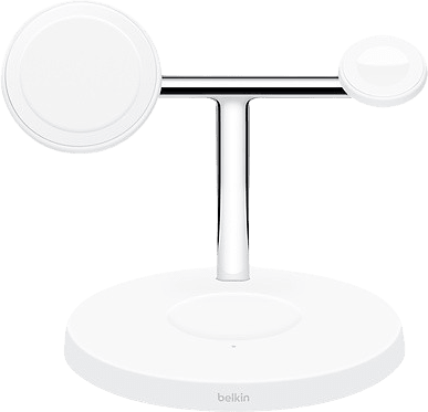 Blanco Belkin BOOST ↑ CHARGE PRO 3-in-1 Wireless Charger with MagSafe.4