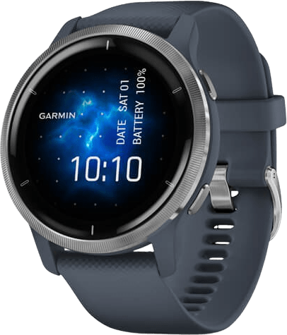 Granitblau / Silber Garmin Venu 2 Smartwatch, 45mm Faserverstärktes Polymer-Gehäuse & Sportarmband.1