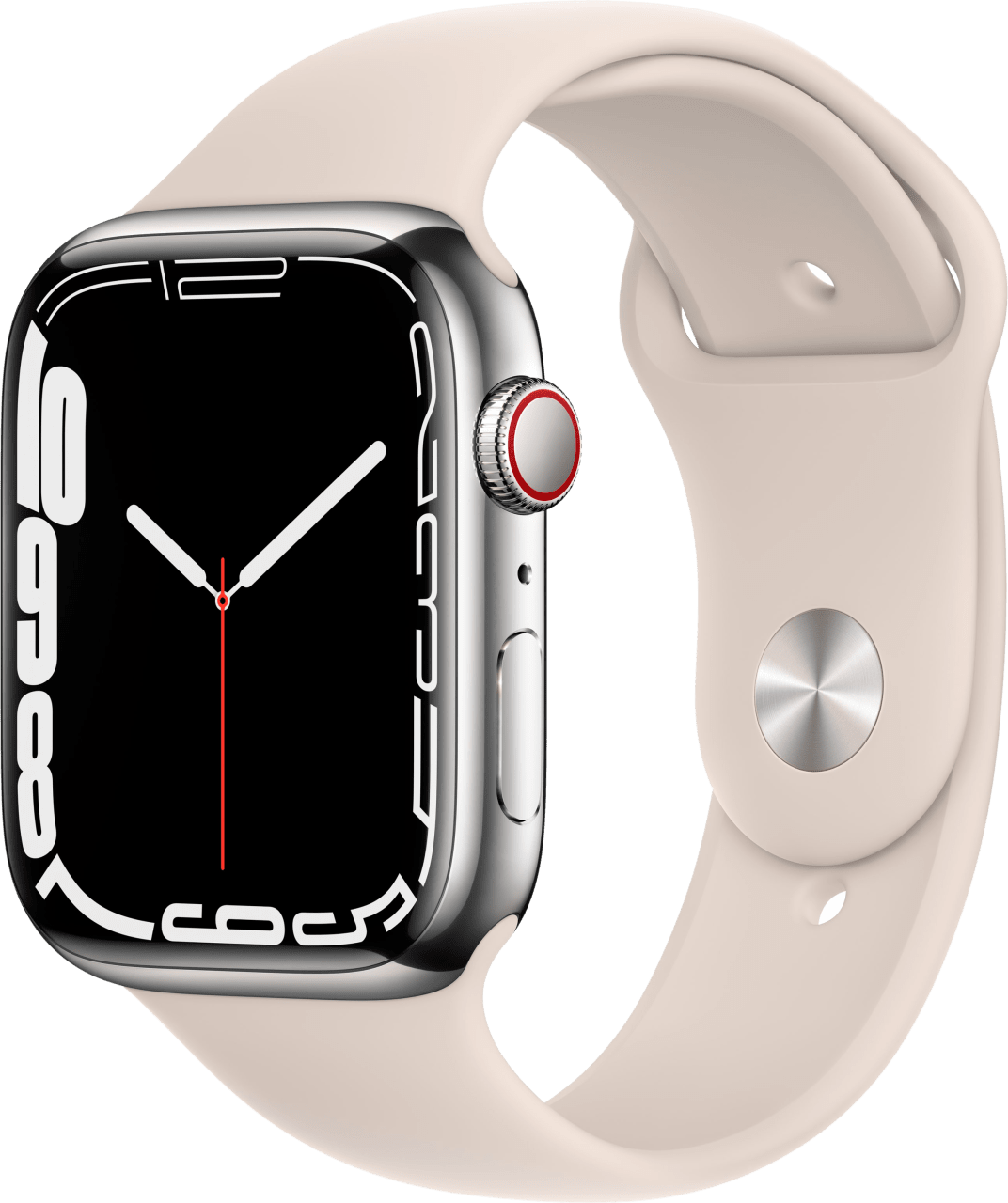 Silver Apple Watch Series 7 GPS + Cellular, 41mm, Stainless Steel Case and Sport Band.1
