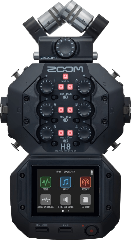 Black Zoom H8 Portable 12-Track Audio Recorder.1