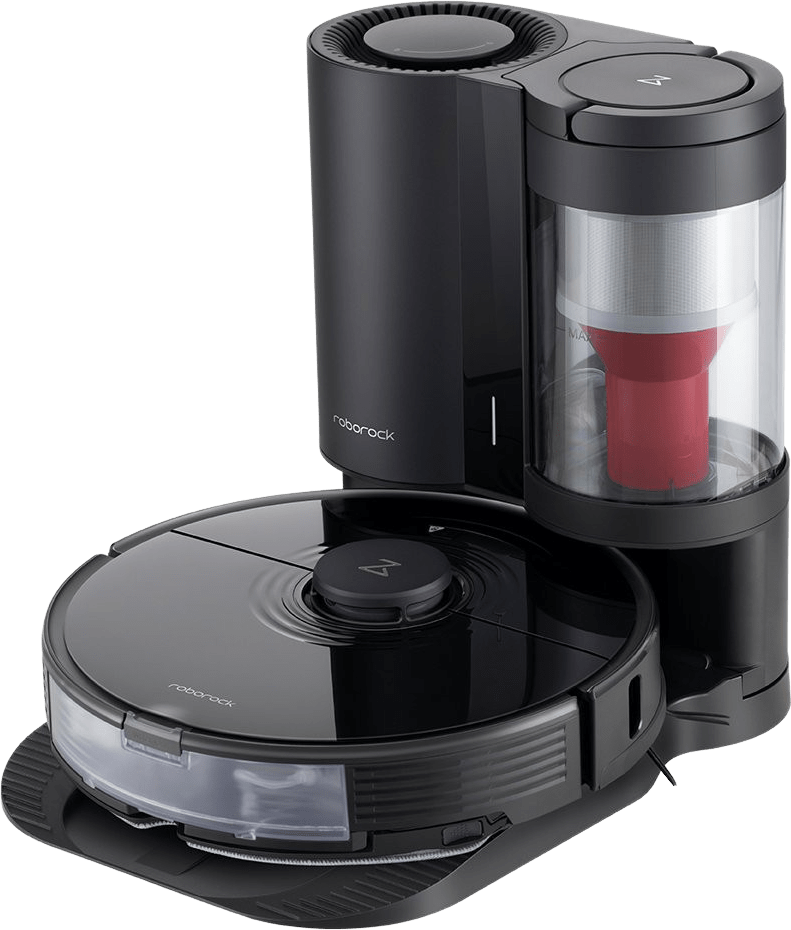 Black Roborock S7+ Vacuum & Mop Robot Cleaner with Automatic Dirt Disposal.1