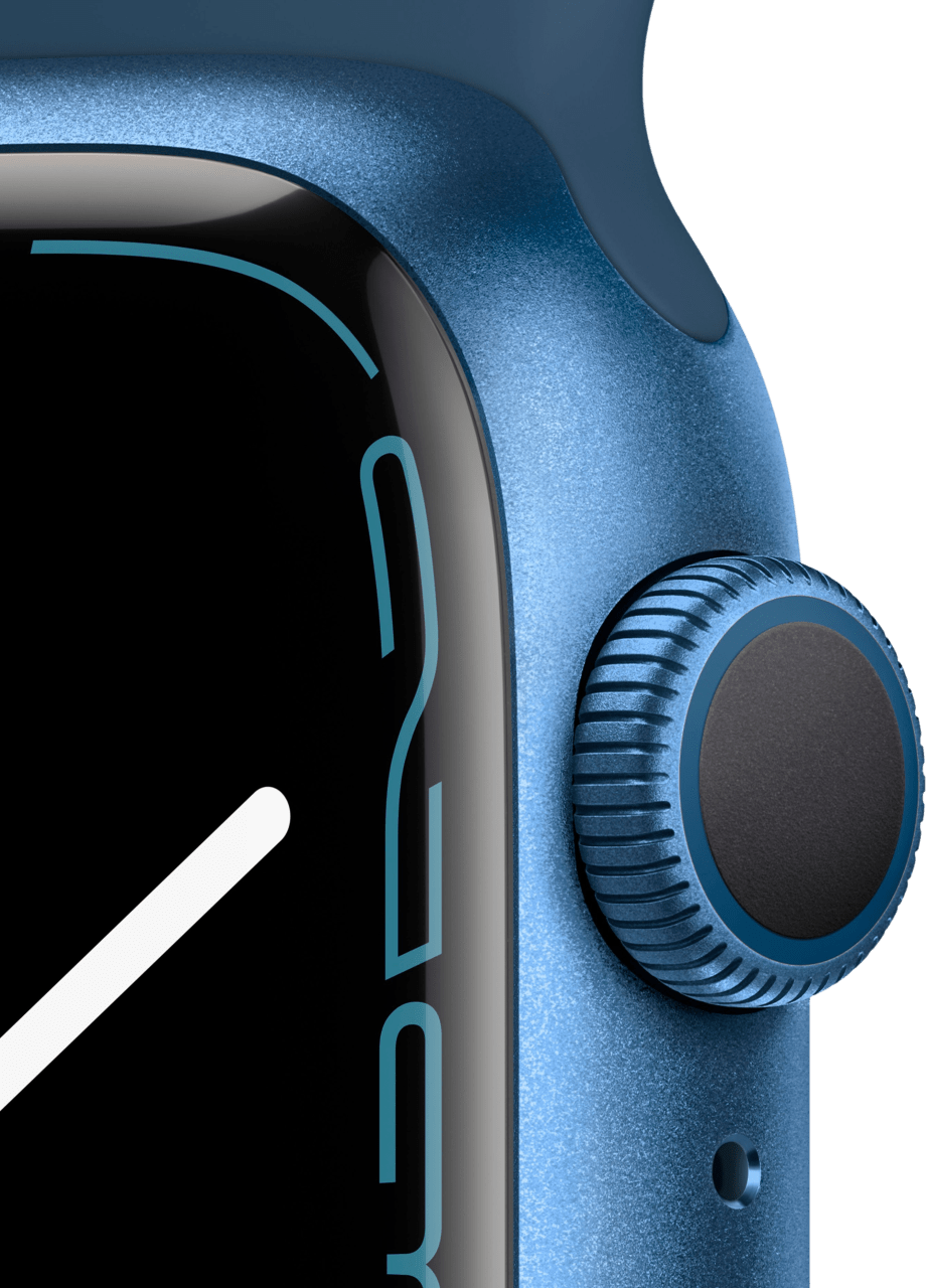 Blue Apple Watch Series 7 GPS, Aluminium Case and Sport Band, 45mm.3