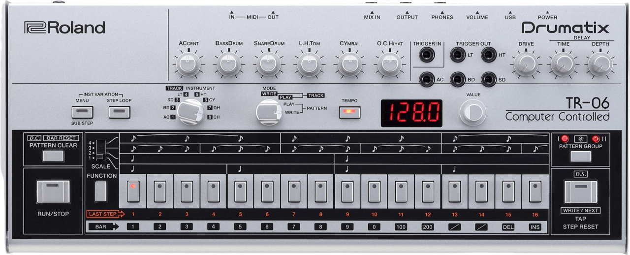 Silver Roland TR-06 Drumatix Drum Machine.5