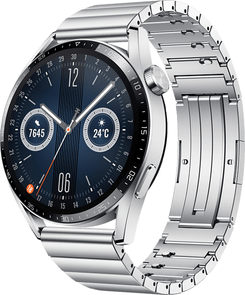 Silber Smartwatch Huawei GT3, Edelstahlgehäuse & Edelstahlarmband, 46mm.1