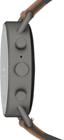Braun Skagen Falster Gen 6 Smartwatch, Edelstahlgehäuse und Lederarmband, 41 mm.5