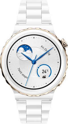 Weiß Huawei GT 3 Pro Smartwatch, Keramikgehäuse und Keramikarmband, 43 mm.5