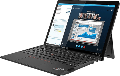 Schwarz Lenovo Tablet, ThinkPadX12 Detachable mit Keyboard und Pen - WiFi - Windows 10 Pro - 256GB.1