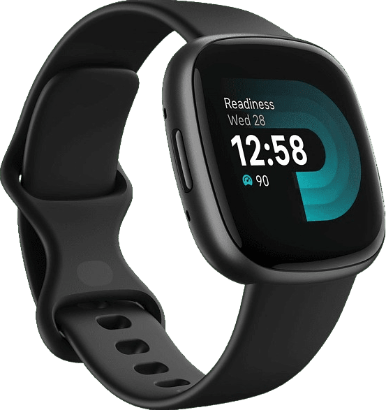 Schwarz Fitbit Versa 4 Smartwatch, Aluminiumgehäuse und Silikonarmband, 40mm.1