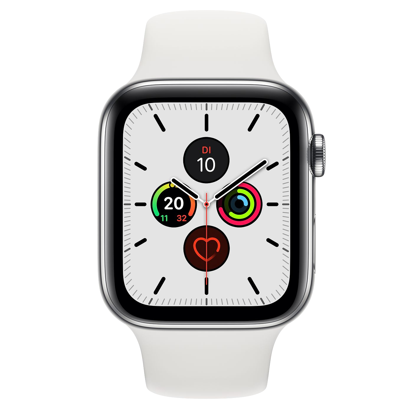 Apple Watch Series 5 GPS + Cellular, 44mm Stainless steel case, Sport band