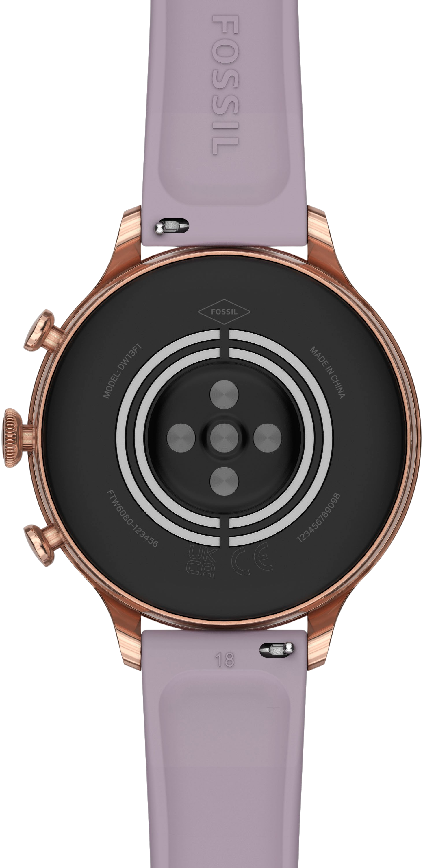 Purple/Rose Gold Fossil Gen 6, Stainless Steel Case & Silicone Band, 42mm.3