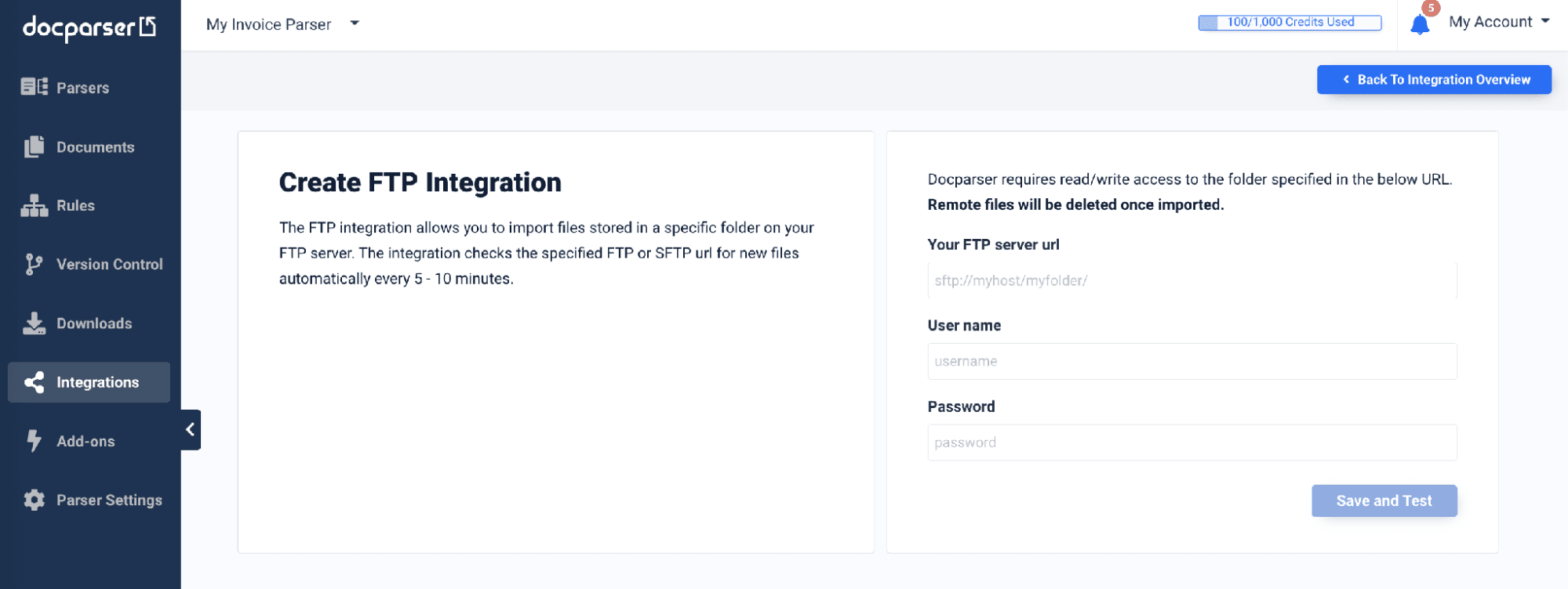 Docparser SFTP 