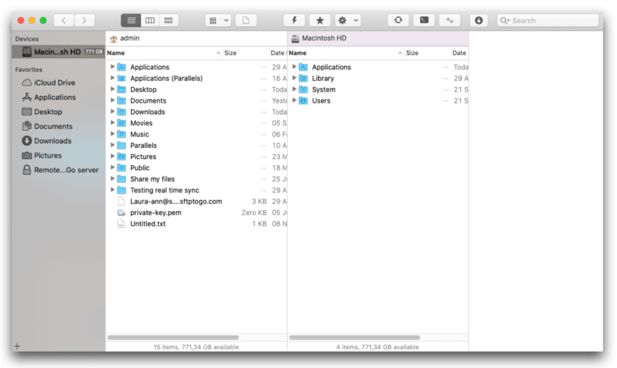 remote sftp to local mac sync
