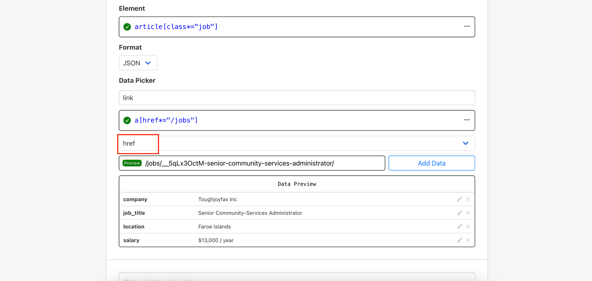 retrieving the link from an HTML element