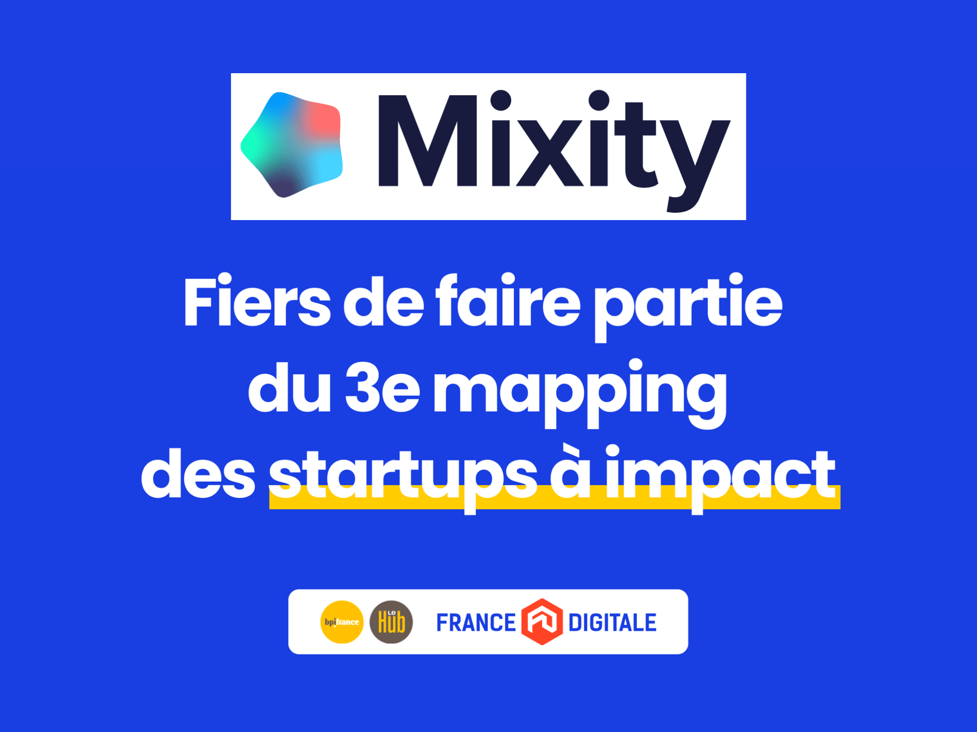 Mixity, classée en 2022, dans les startups à impact !