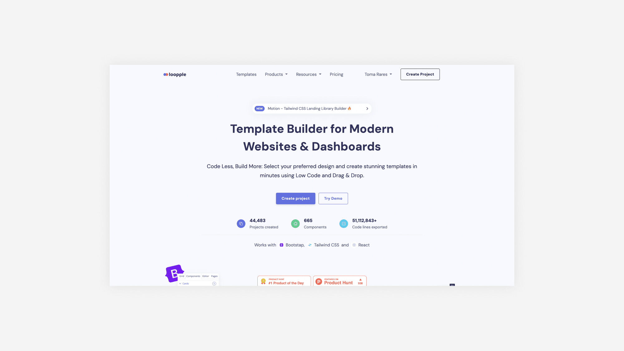 loopple template builder home page