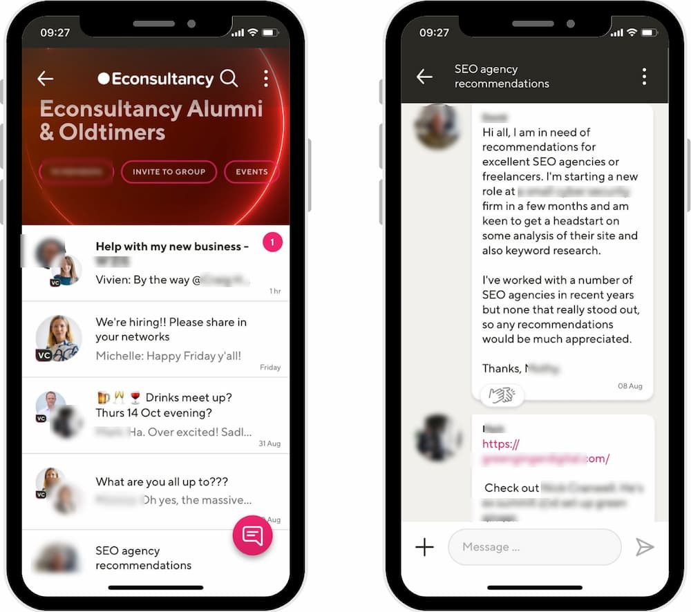 Econsultancy's alumni community on Guild allows current and former colleagues to network
