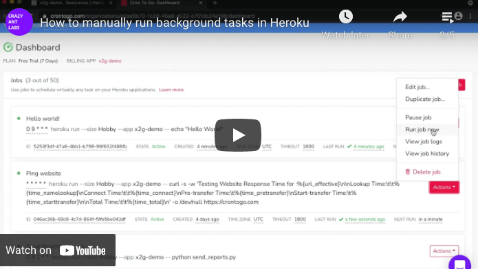 How to manually start background tasks on Heroku [video]