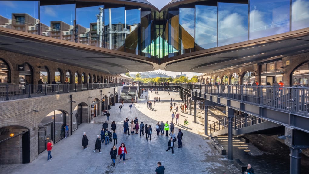 Interior view of the Coal Drops Yard in London