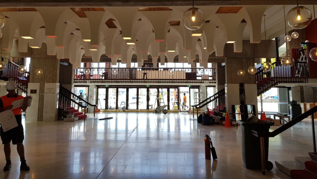 Interior view of the entrance of Christchurch Town Hall