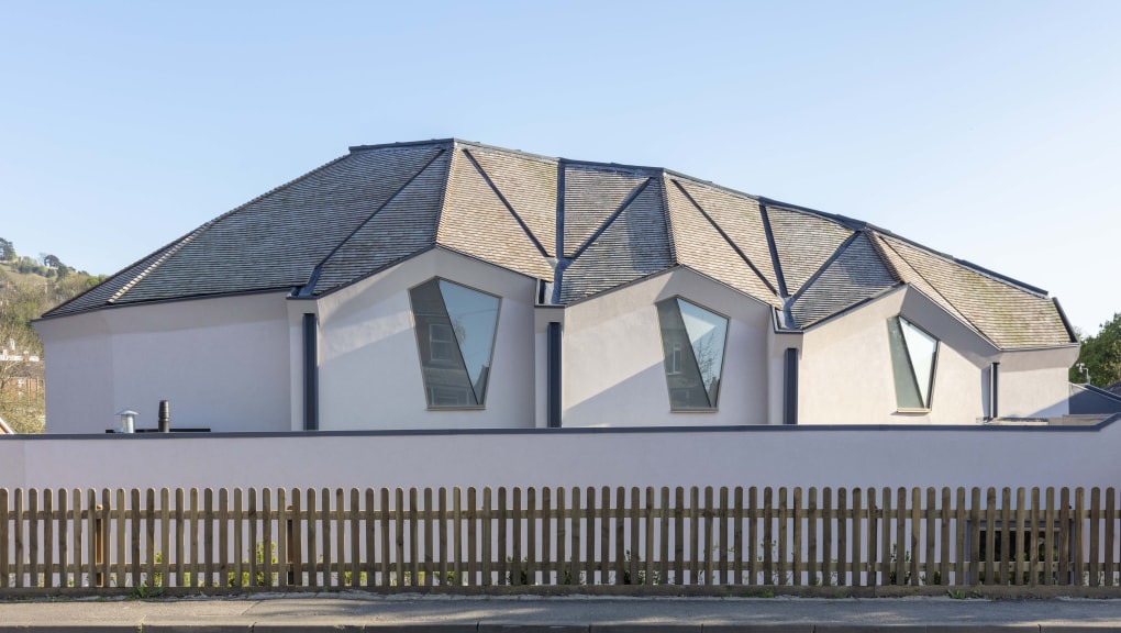 Exterior view of the Stroud Christian community chapel on a sunny day