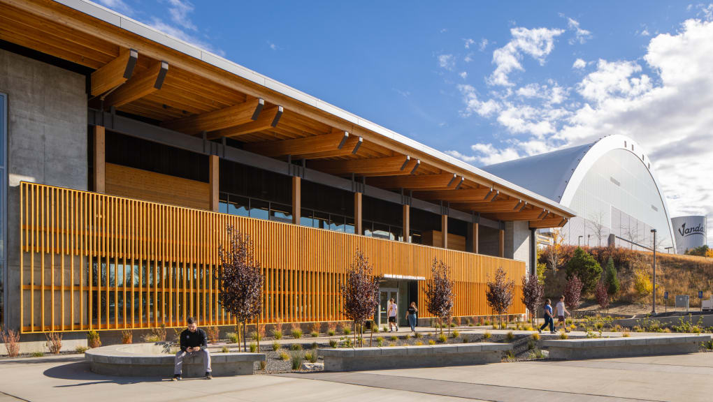 Exterior view of the Idaho Central Credit Union Arena