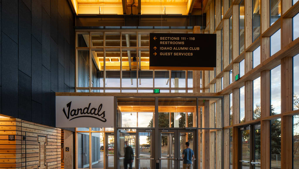 Interior view of the entrance of the Idaho Central Credit Union Arena