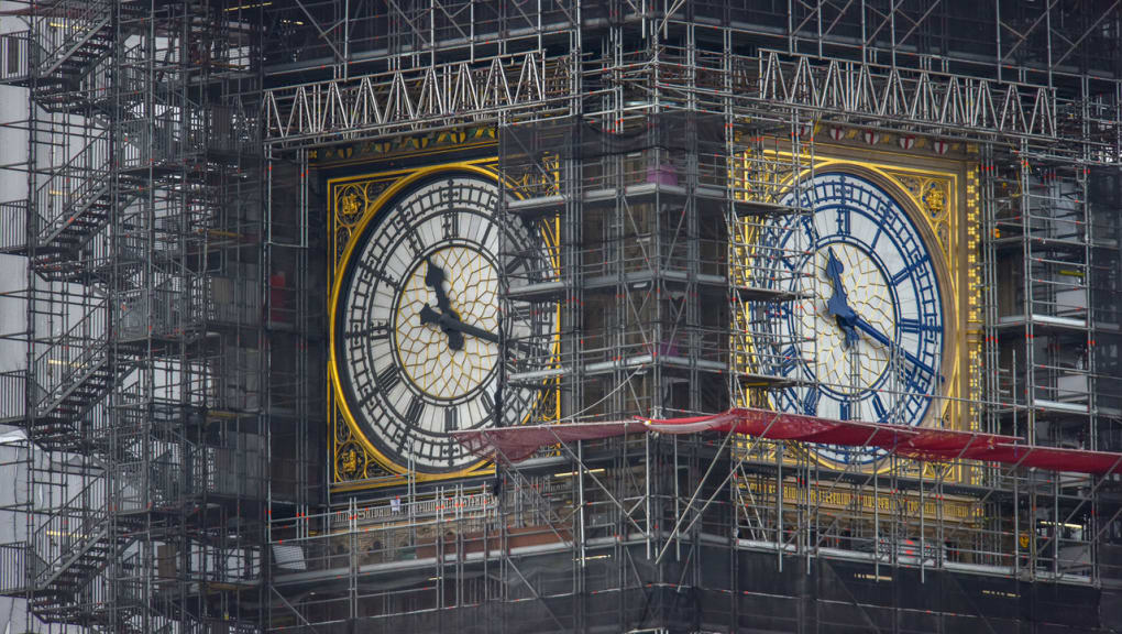 Elizabeth Tower under refurbishment. Copyright Andy Bailey