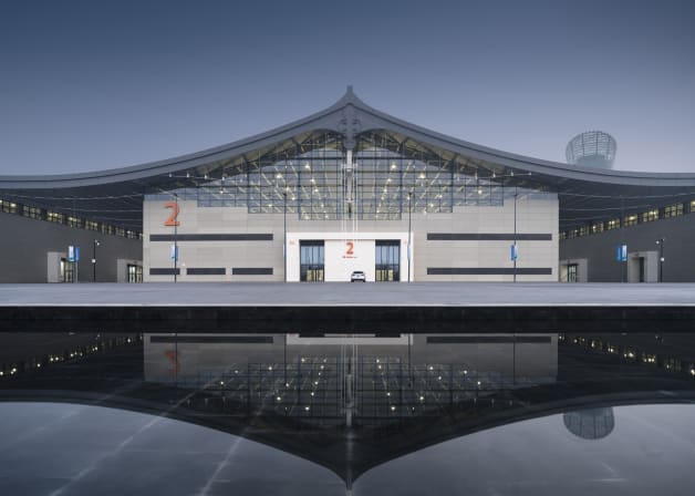 Exterior view of the waterside area at the Shijiazuang International Convention and Exhibition Center