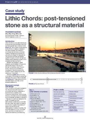 Case study: Lithic Chords: post-tensioned stone as a structural material