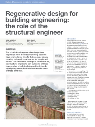 Regenerative design for building engineering: the role of the structural engineer