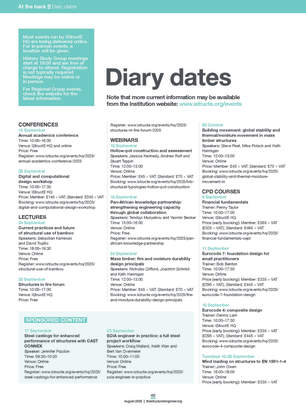 Diary dates (August 2025)