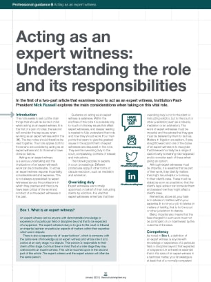Acting as an expert witness: Understanding the role and its responsibilities
