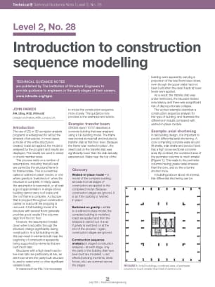 Technical Guidance Note (Level 2, No. 28): Introduction to construction sequence modelling