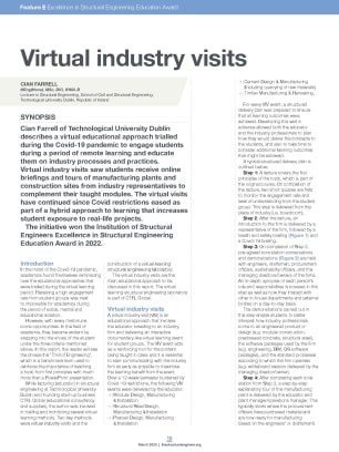 Excellence in Structural Engineering Education Award: Virtual industry visits