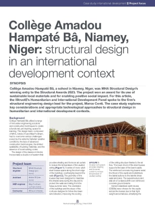 Collège Amadou Hampaté Bâ, Niamey, Niger: structural design in an international development context