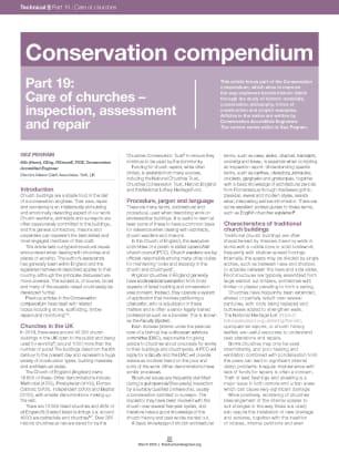 Conservation compendium. Part 19: Care of churches – inspection, assessment and repair