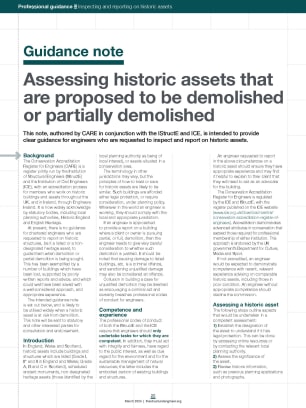 Guidance note: Assessing historic assets that are proposed to be demolished or partially demolished