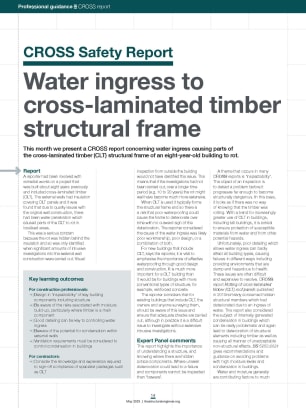 CROSS Safety Report: Water ingress to cross-laminated timber structural frame
