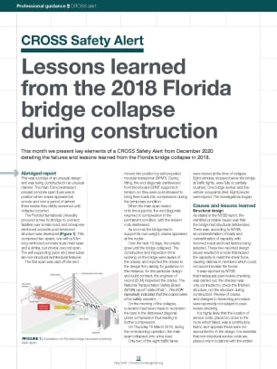 CROSS Safety Alert: Lessons learned from the 2018 Florida bridge collapse during construction