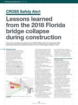 CROSS Safety Alert: Lessons learned from the 2018 Florida bridge collapse during construction